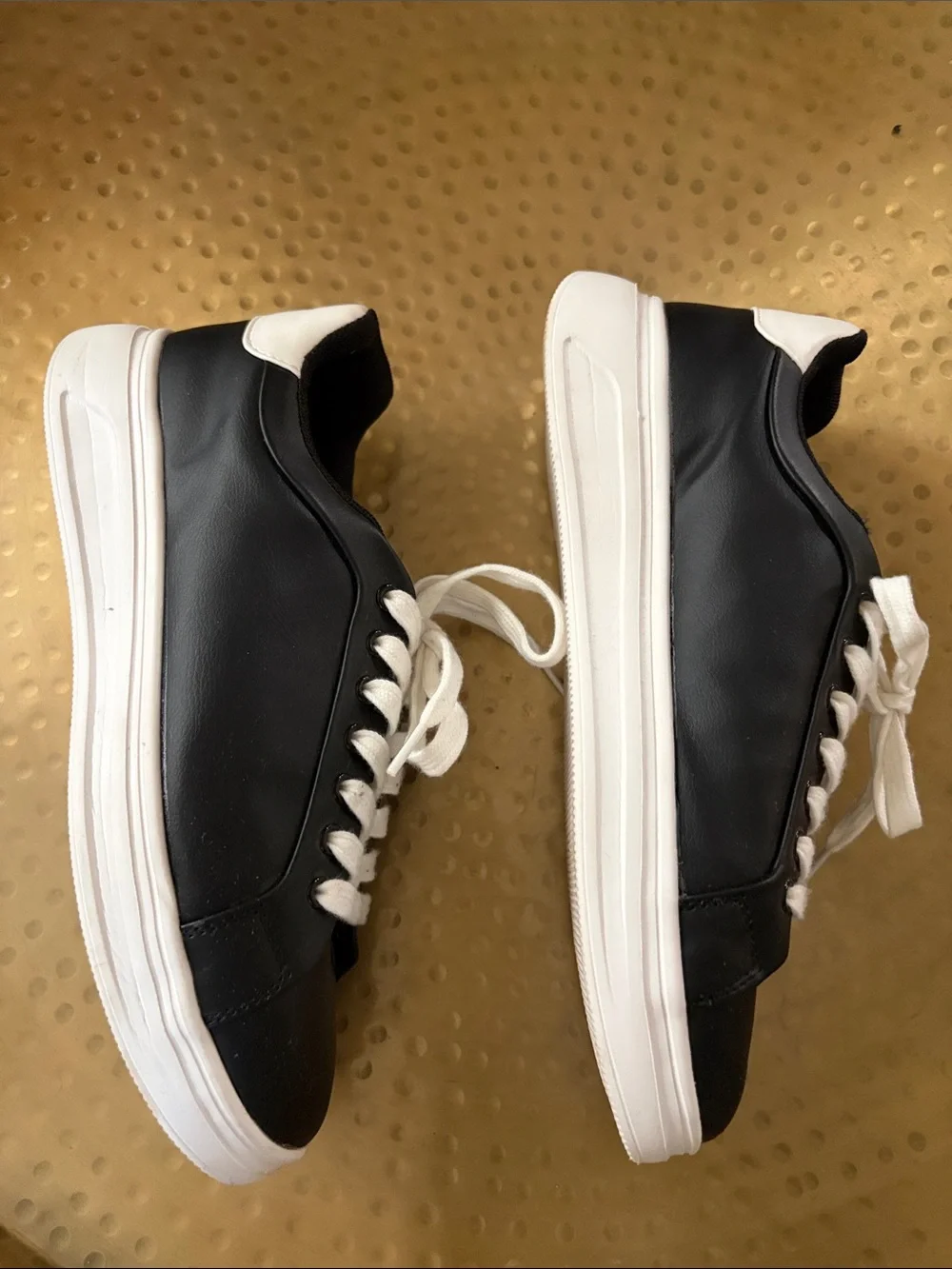 Zara Black Sneakers with White Laces